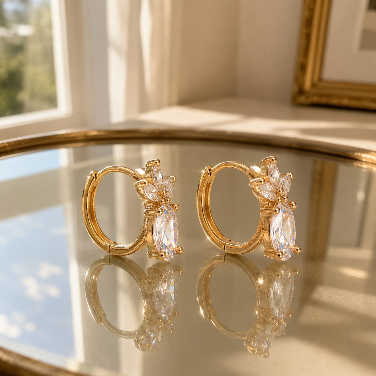 Tiara Huggie Hoops