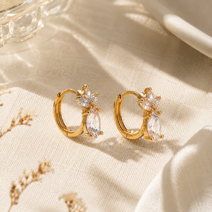 Tiara Huggie Hoops