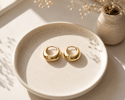 Minimalist Bold Gold Hoop Earrings