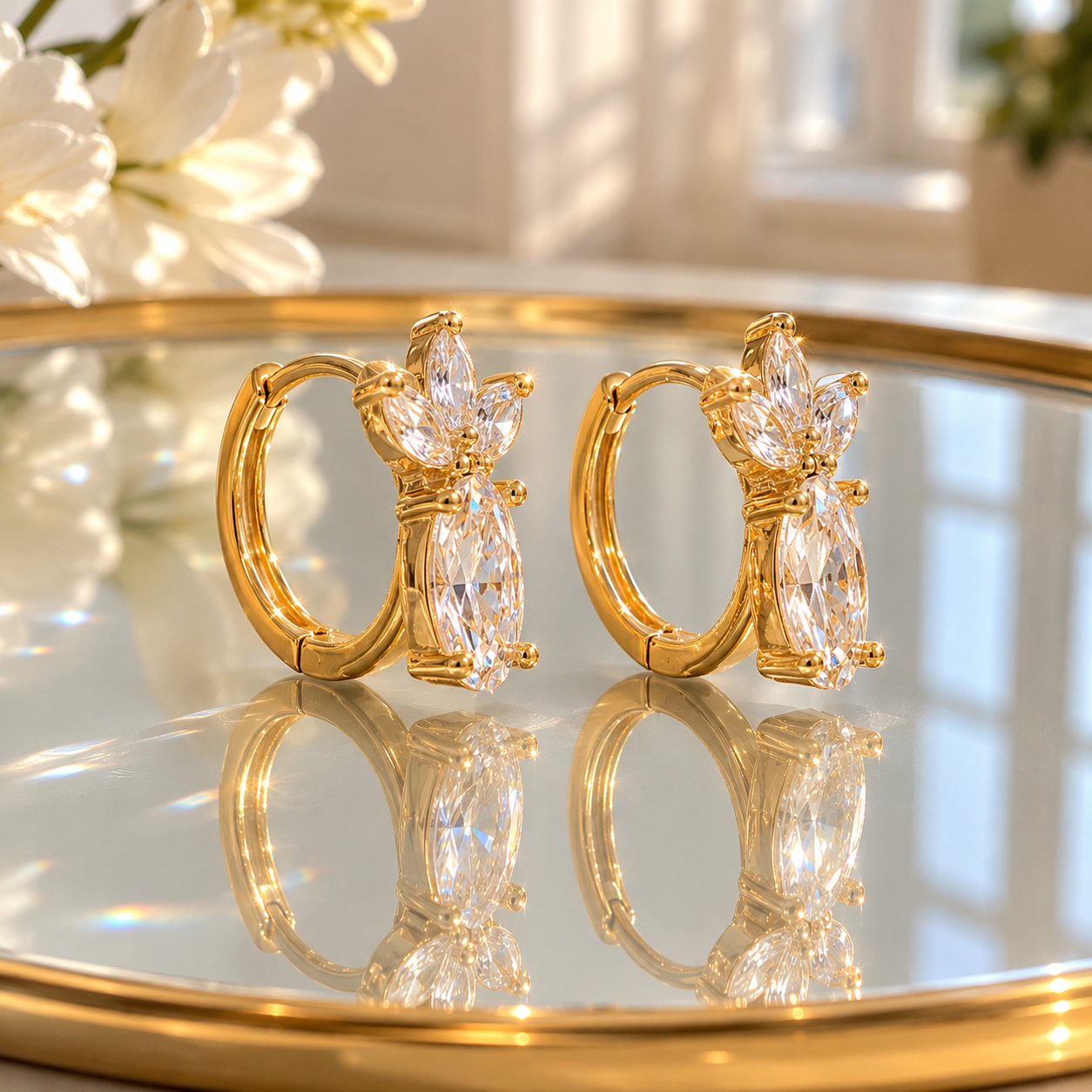 Tiara Huggie Hoops