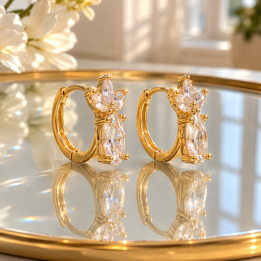 Tiara Huggie Hoops