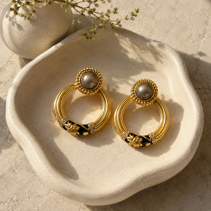 Victorian Heirloom Enamel Drops | 92.5 Sterling Silver Post
