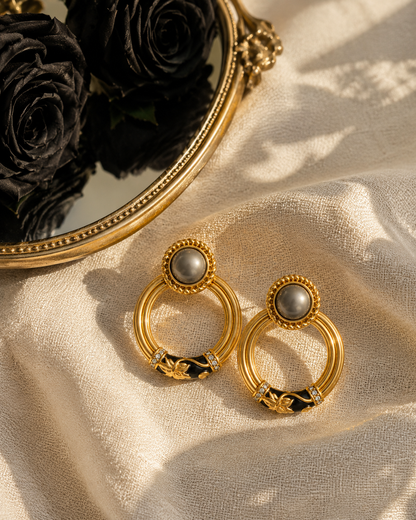 Victorian Heirloom Enamel Drops | 92.5 Sterling Silver Post