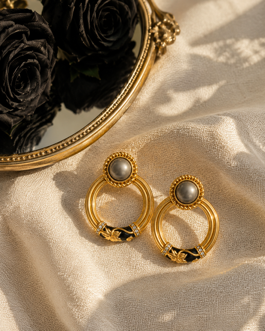 Victorian Heirloom Enamel Drops | 92.5 Sterling Silver Post