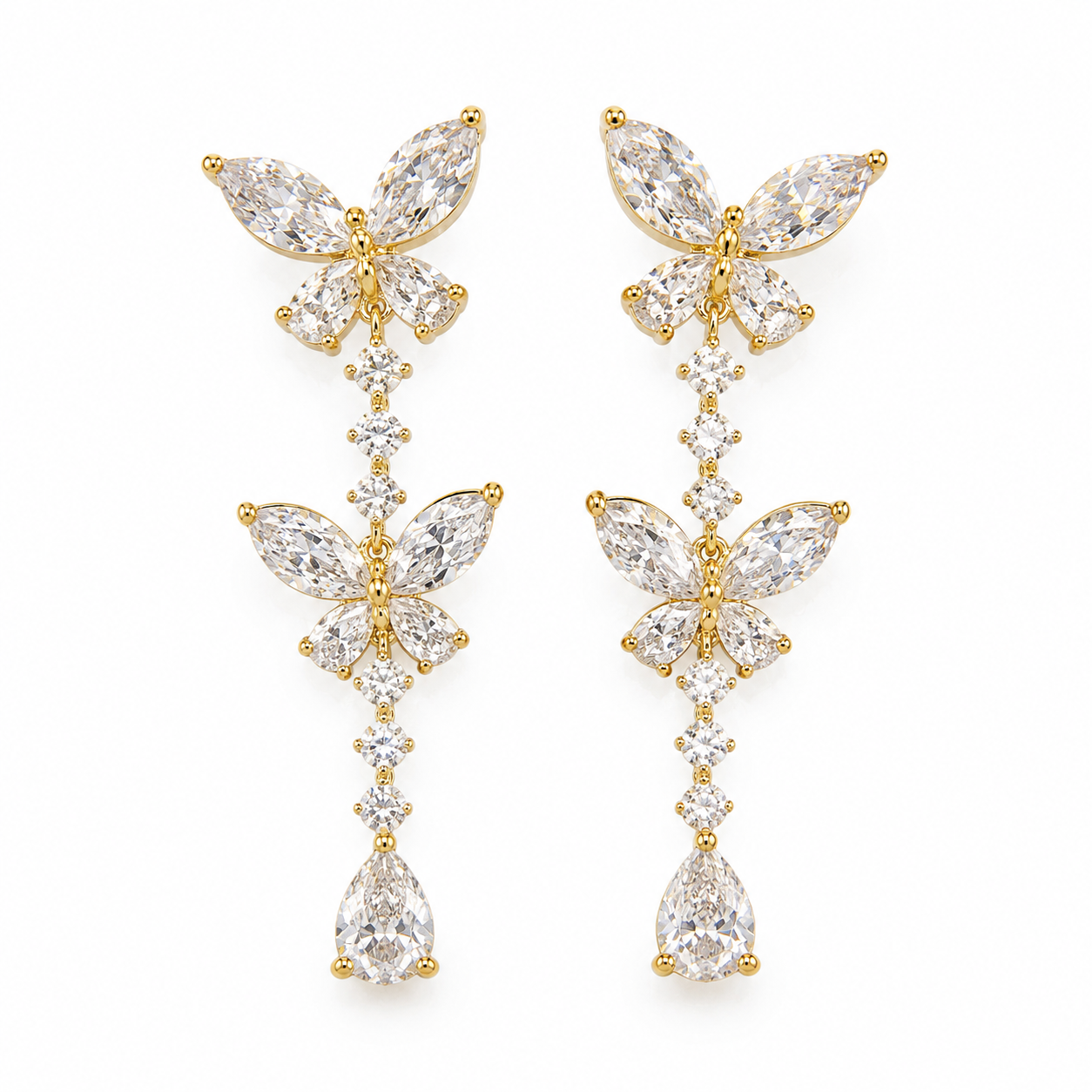 Korean Fairy Butterfly Drops | 92.5 Sterling Silver Post