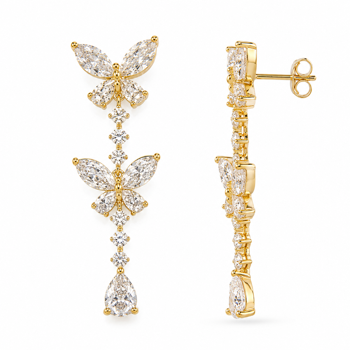 Korean Fairy Butterfly Drops | 92.5 Sterling Silver Post
