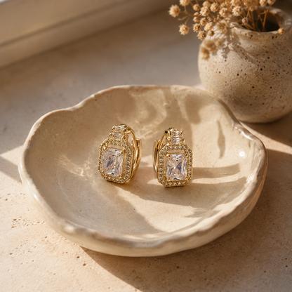 Begum Emerald-Cut Huggies