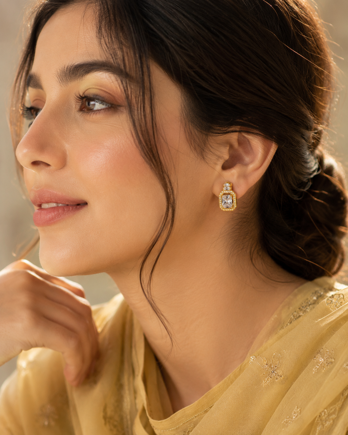 Begum Emerald-Cut Huggies