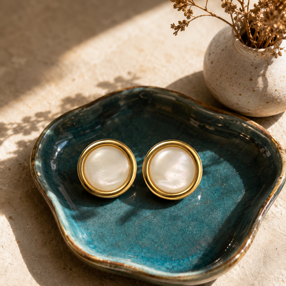 Chandni Mother of Pearl Studs | 92.5 Sterling Silver post