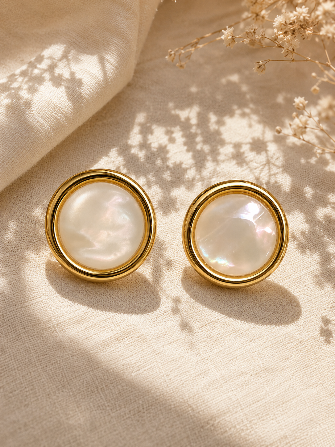 Chandni Mother of Pearl Studs | 92.5 Sterling Silver post