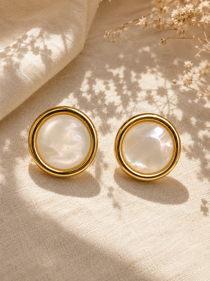 Chandni Mother of Pearl Studs | 92.5 Sterling Silver post