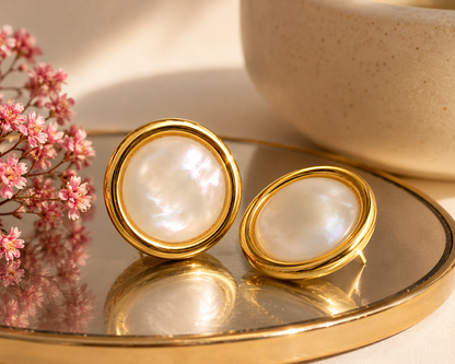 Chandni Mother of Pearl Studs | 92.5 Sterling Silver post