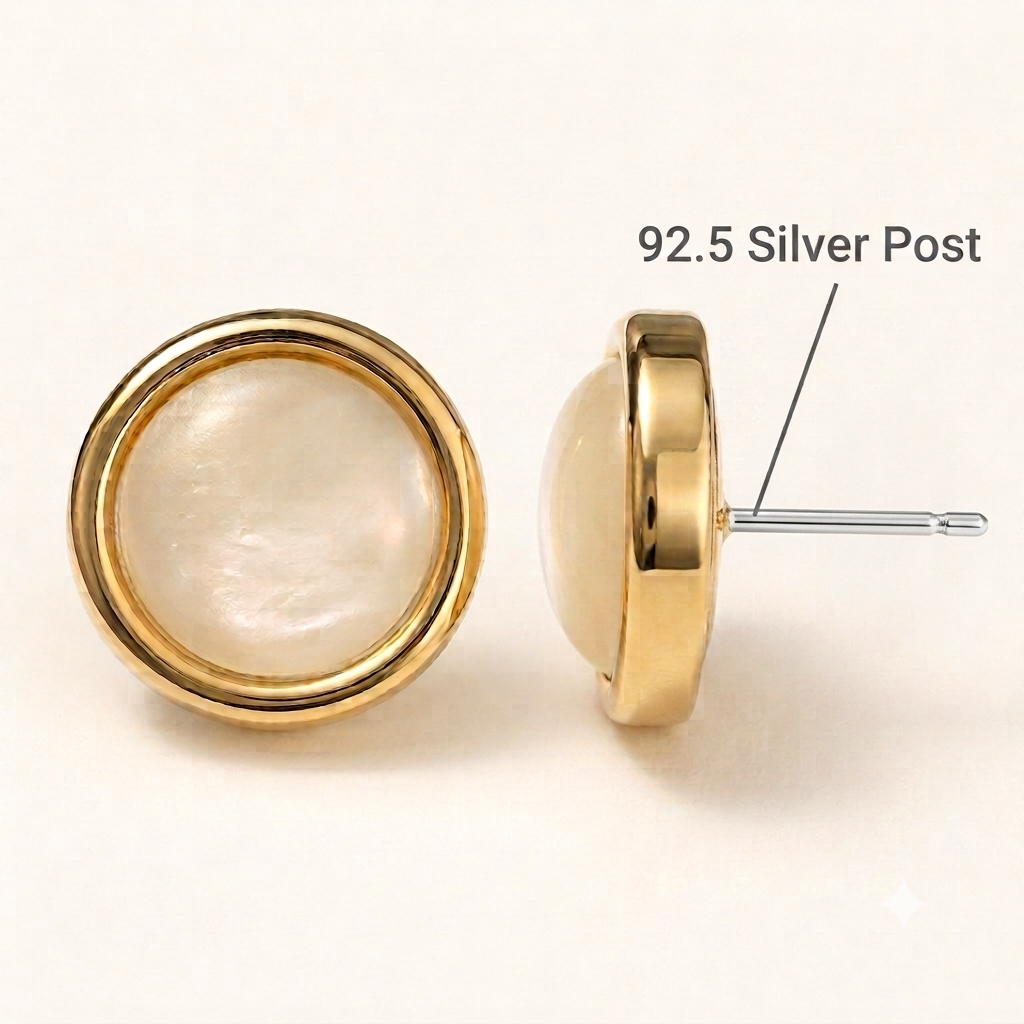 Chandni Mother of Pearl Studs | 92.5 Sterling Silver post